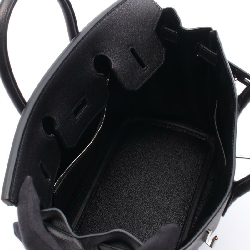 愛馬仕 Haut a courroies 28 手袋 Evergrain 皮革 黑色 二手 女士 SHW L-2