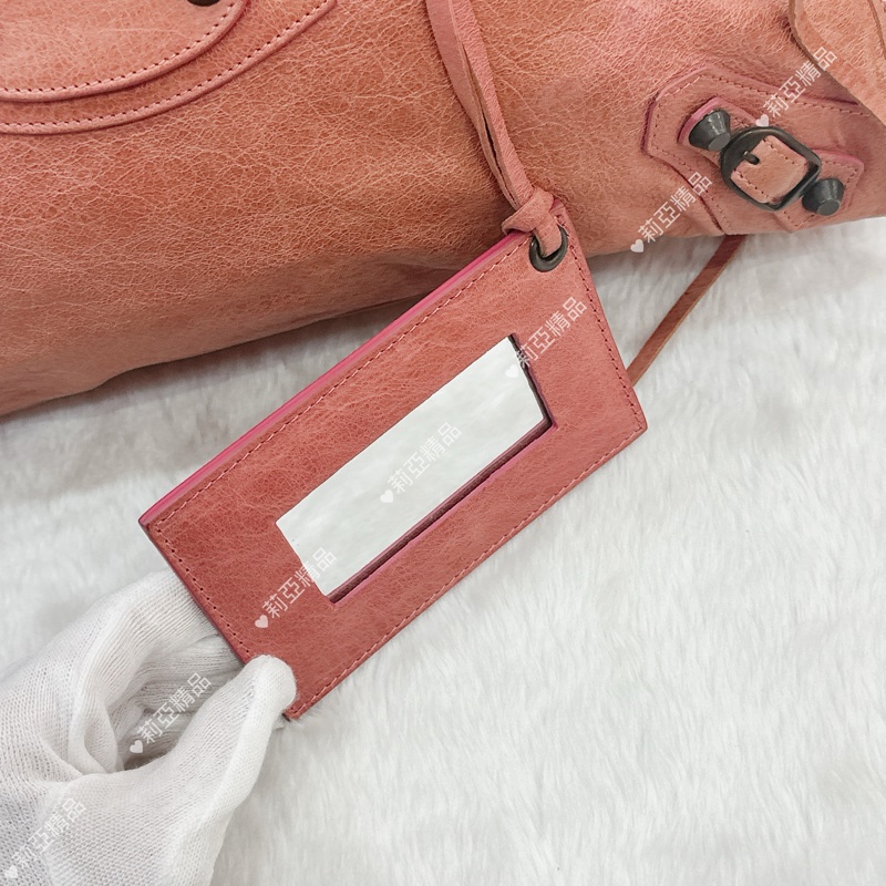 莉亞精品♡ BALENCIAGA 機車包 乾燥玫瑰粉 二手美包-11