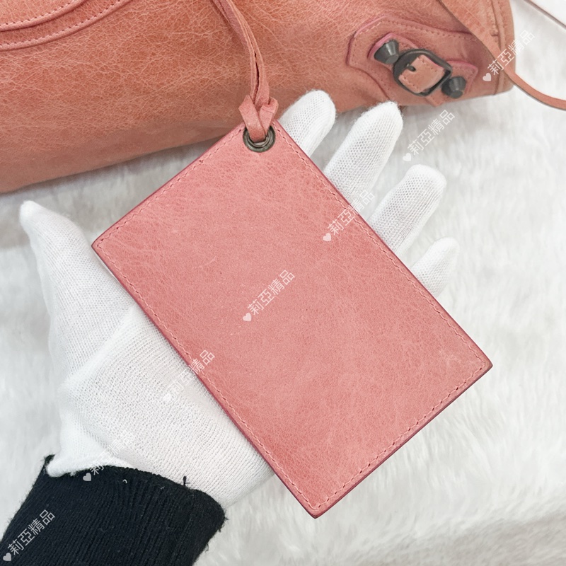 莉亞精品♡ BALENCIAGA 機車包 乾燥玫瑰粉 二手美包-12