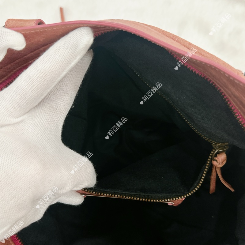 莉亞精品♡ BALENCIAGA 機車包 乾燥玫瑰粉 二手美包-15