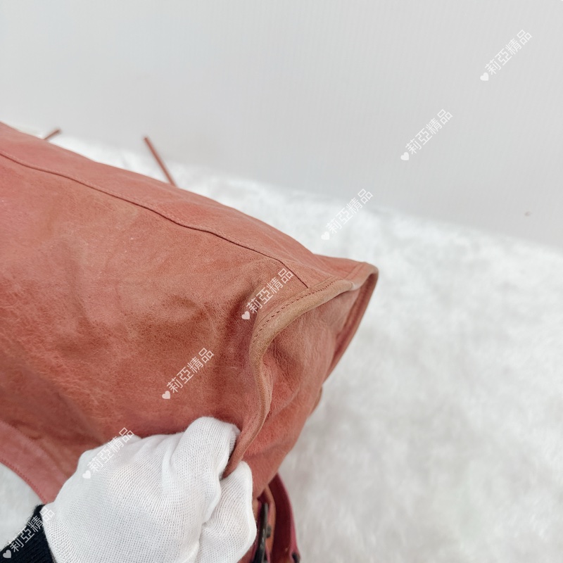 莉亞精品♡ BALENCIAGA 機車包 乾燥玫瑰粉 二手美包-17