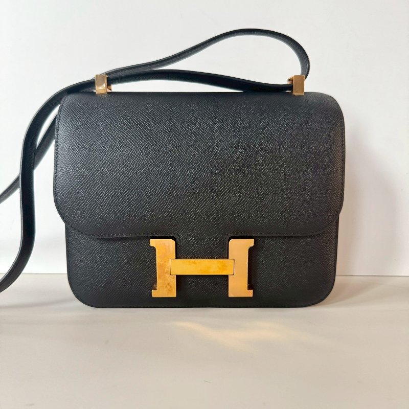 HERMES Constance MM 24 cm 康康包 EP皮 89 黑 金釦 D刻-1