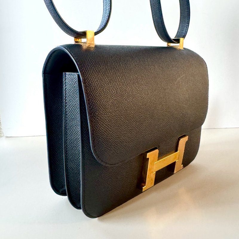 HERMES Constance MM 24 cm 康康包 EP皮 89 黑 金釦 D刻-3