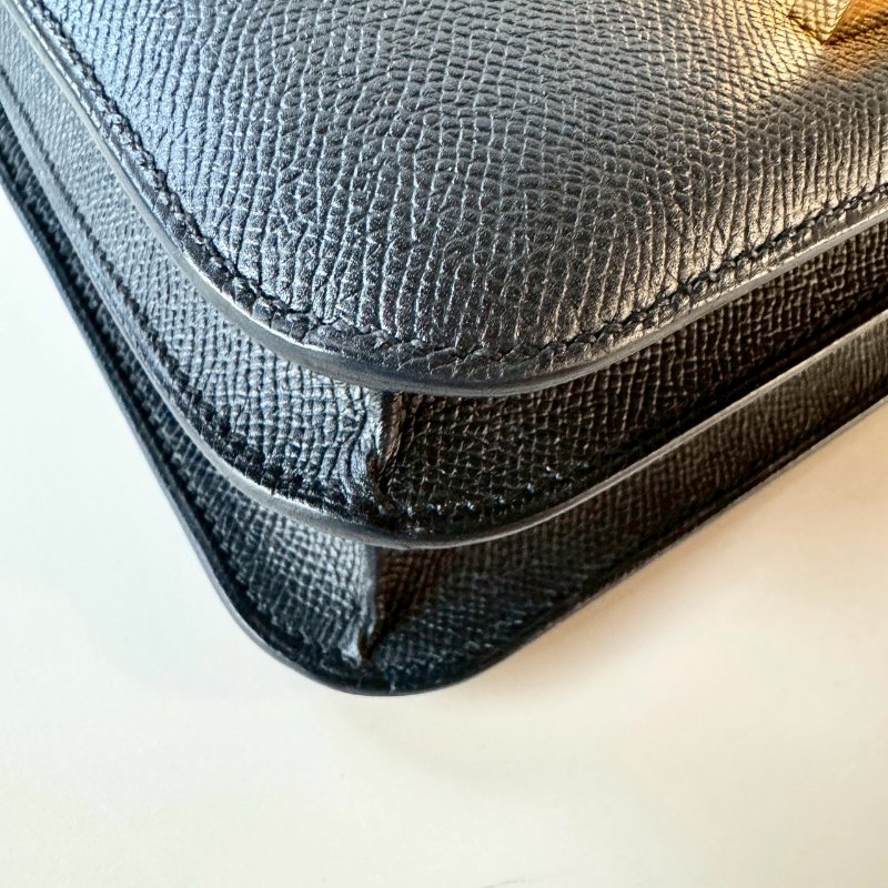 HERMES Constance MM 24 cm 康康包 EP皮 89 黑 金釦 D刻-5