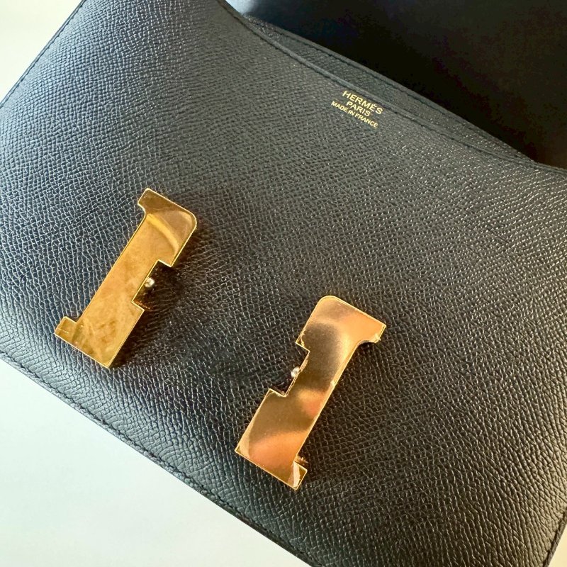 HERMES Constance MM 24 cm 康康包 EP皮 89 黑 金釦 D刻-10