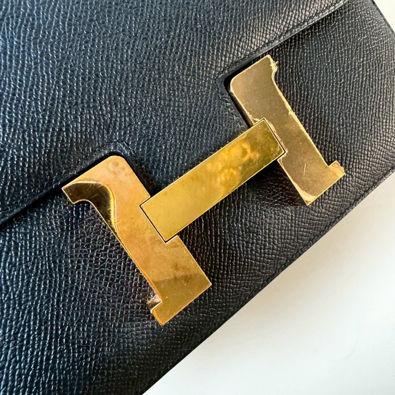 HERMES Constance MM 24 cm 康康包 EP皮 89 黑 金釦 D刻-11