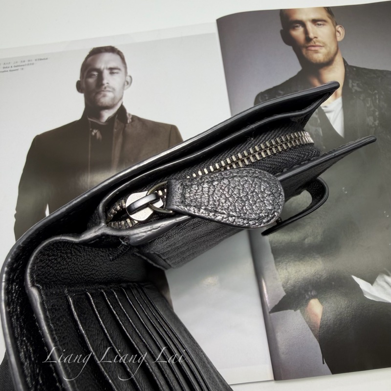 BOTTEGA VENETA BV 經典編織小羊皮對折扣式黑色中夾-12