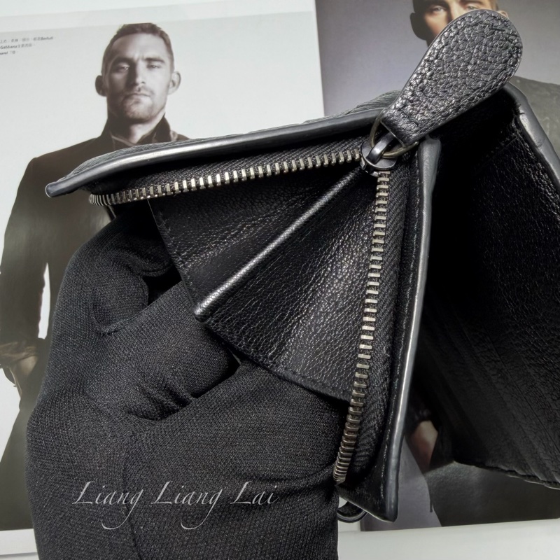 BOTTEGA VENETA BV 經典編織小羊皮對折扣式黑色中夾-14