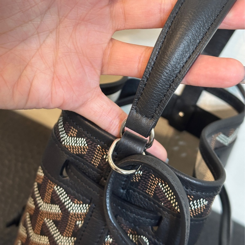 Goyard Mini Petit Flot愛心彩繪系列水桶包-黑色-16