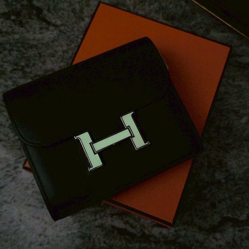 HERMES Constance slim 大款 黑色 夜光 H釦 康康 腰包 短夾 錢包 Y刻-2