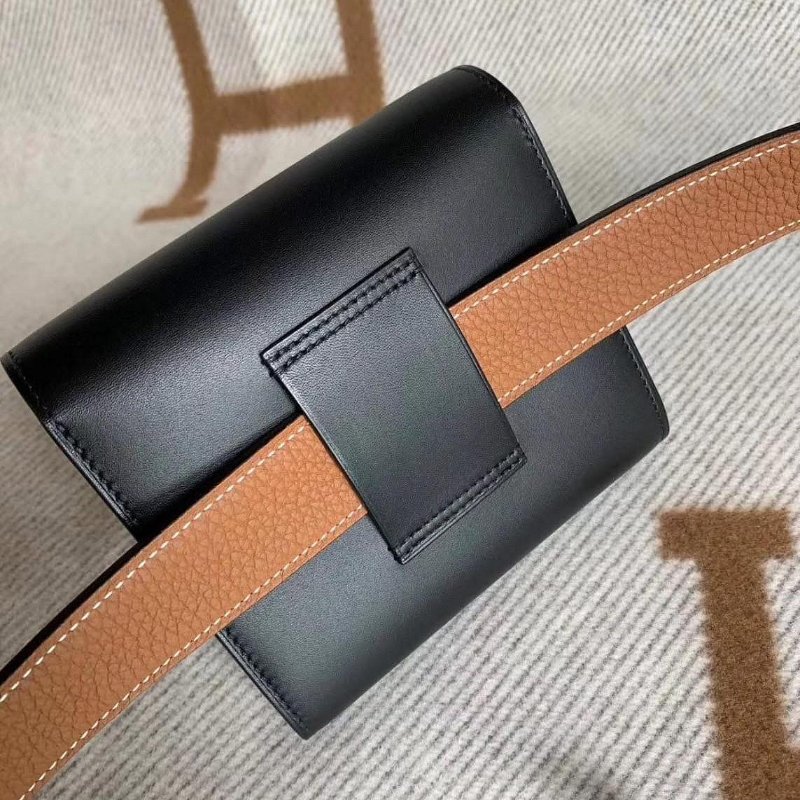 HERMES Constance slim 大款 黑色 夜光 H釦 康康 腰包 短夾 錢包 Y刻-7