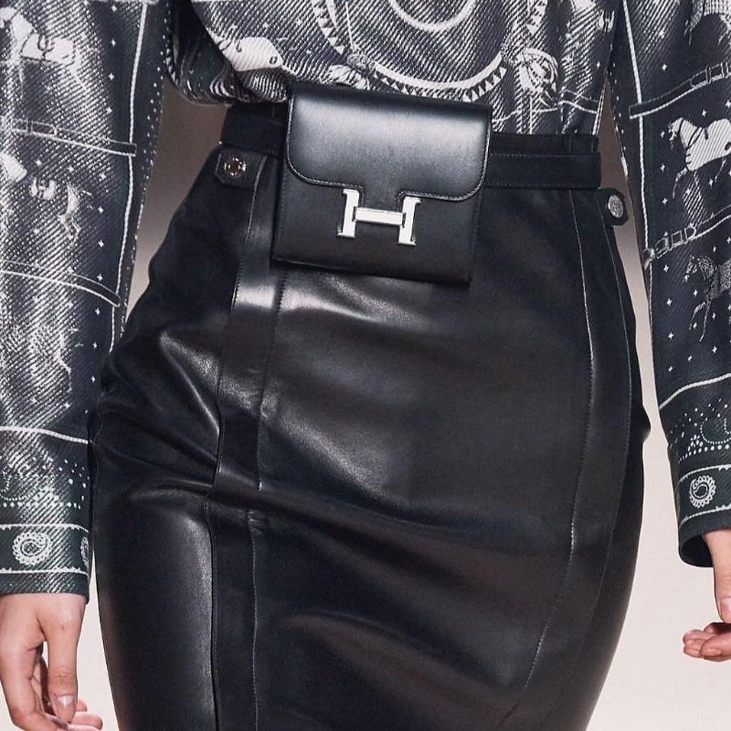 HERMES Constance slim 大款 黑色 夜光 H釦 康康 腰包 短夾 錢包 Y刻-8