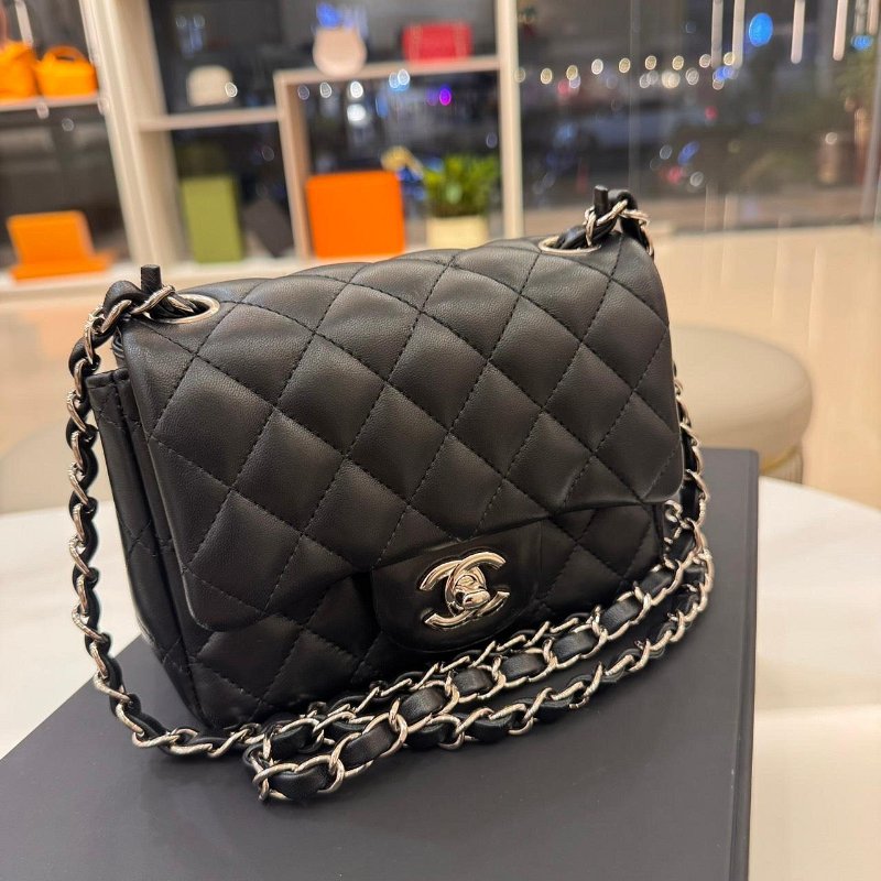 *SHIHNA名牌精品* CHANEL MINI COCO CF17 黑銀方胖-1