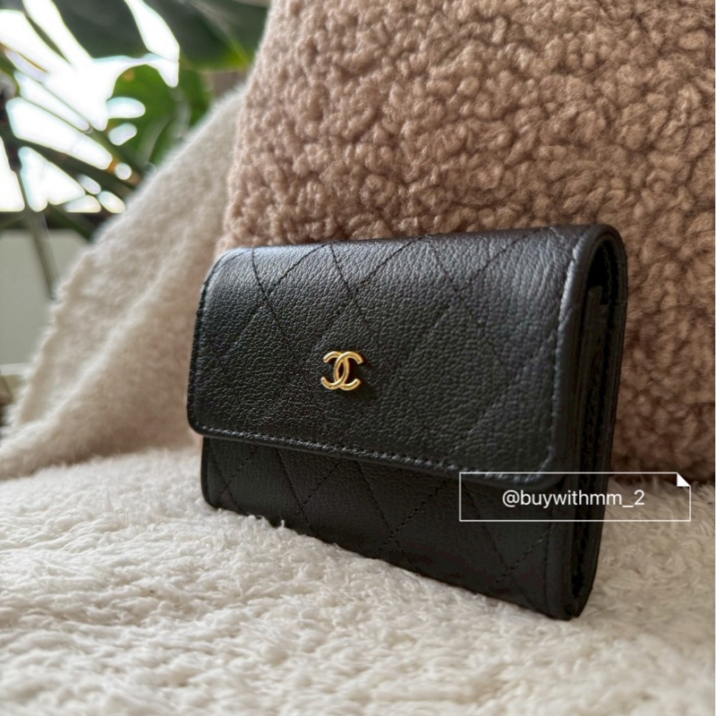 ⭐️賣場有滿額折扣⭐️香奈兒 新款山羊皮卡包 帶拉鏈-0