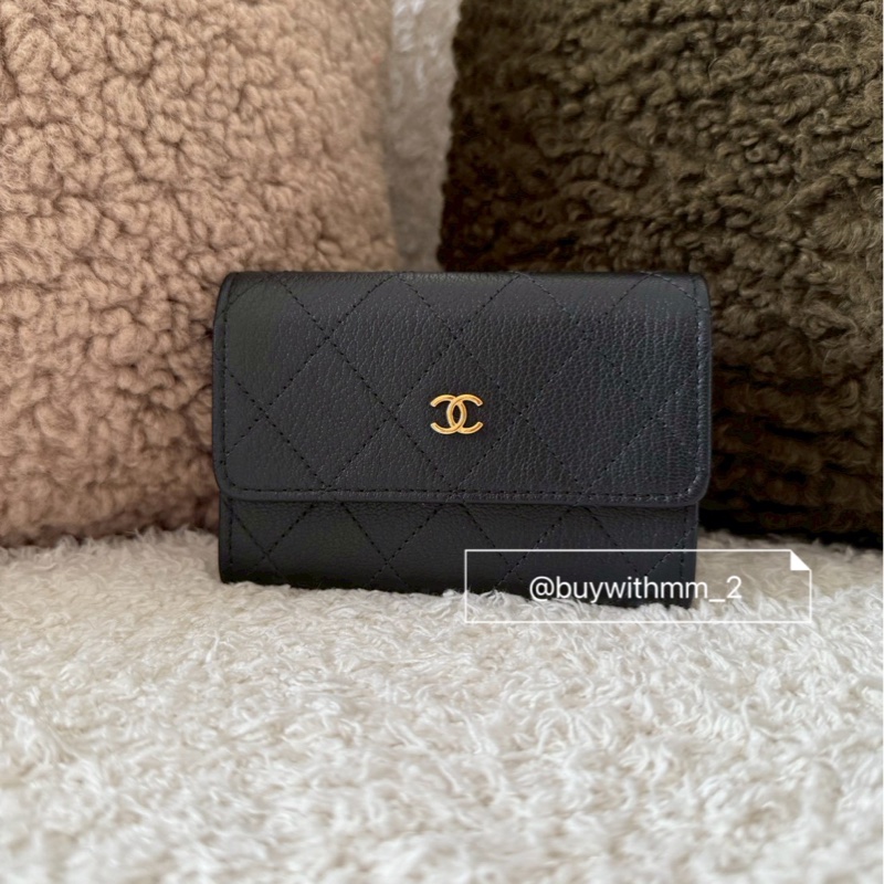 ⭐️賣場有滿額折扣⭐️香奈兒 新款山羊皮卡包 帶拉鏈-1