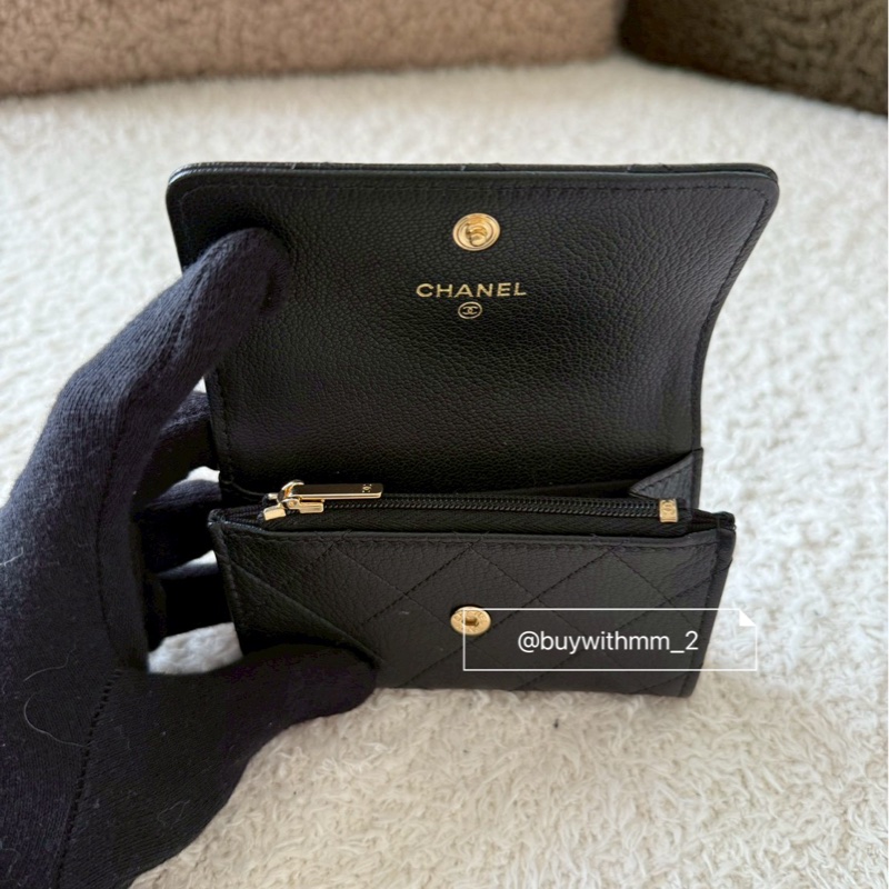 ⭐️賣場有滿額折扣⭐️香奈兒 新款山羊皮卡包 帶拉鏈-4