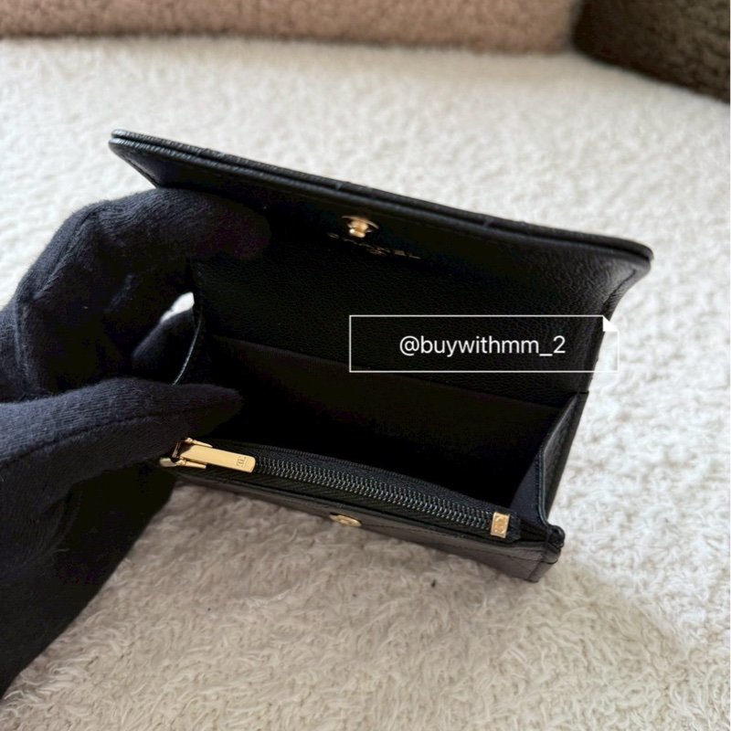 ⭐️賣場有滿額折扣⭐️香奈兒 新款山羊皮卡包 帶拉鏈-5