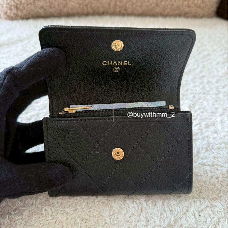 ⭐️賣場有滿額折扣⭐️香奈兒 新款山羊皮卡包 帶拉鏈-6