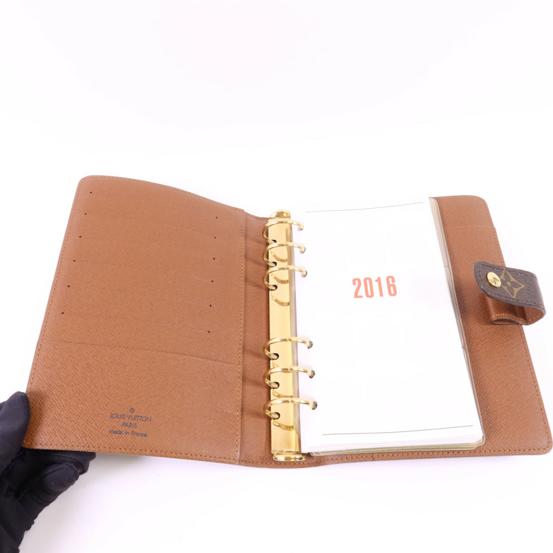 LOUIS VUITTON Monogram Agende MM金扣手帳簿R20105-4