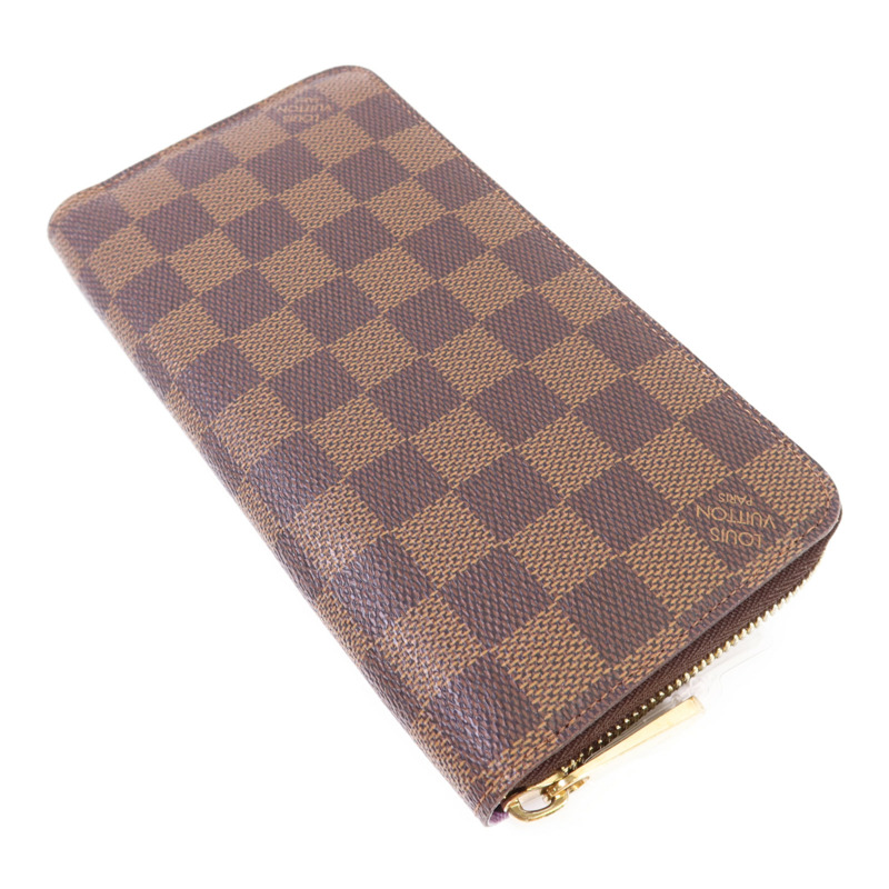 LOUIS VUITTON Damier Ebene Zippy Wallet金扣長錢包-3