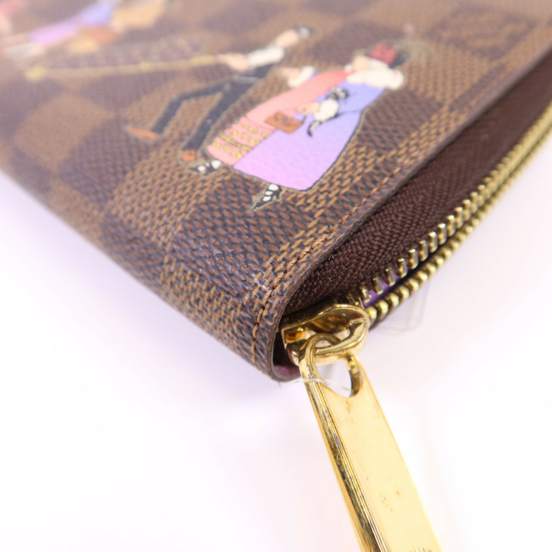 LOUIS VUITTON Damier Ebene Zippy Wallet金扣長錢包-10