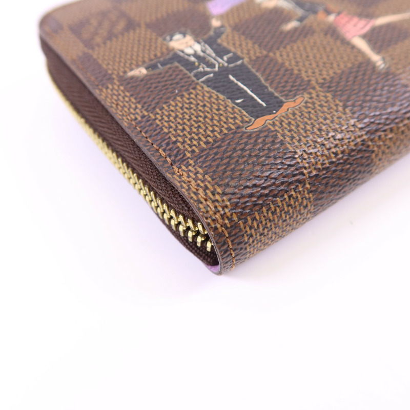 LOUIS VUITTON Damier Ebene Zippy Wallet金扣長錢包-11