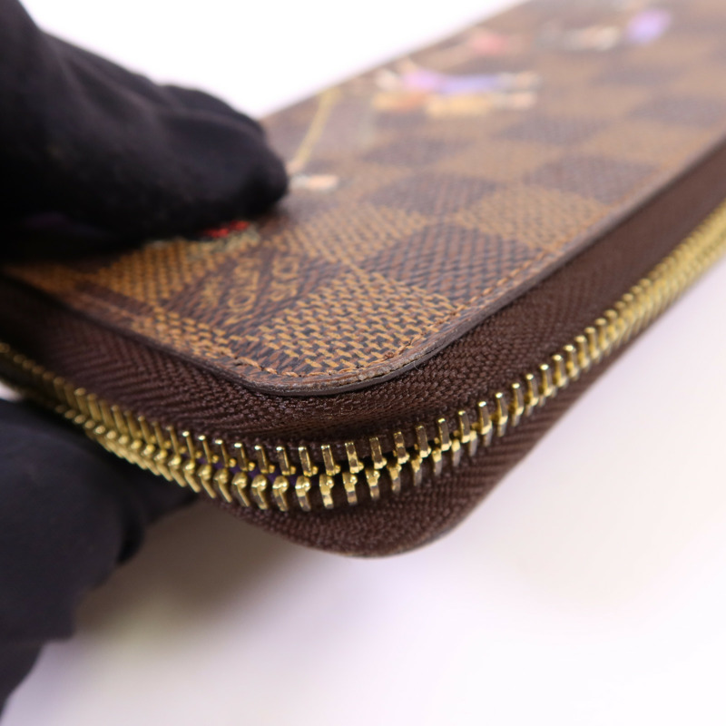 LOUIS VUITTON Damier Ebene Zippy Wallet金扣長錢包-16