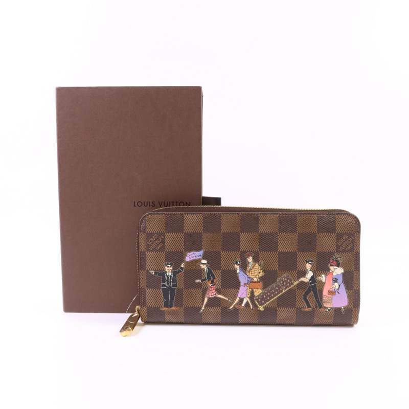 LOUIS VUITTON Damier Ebene Zippy Wallet金扣長錢包-17