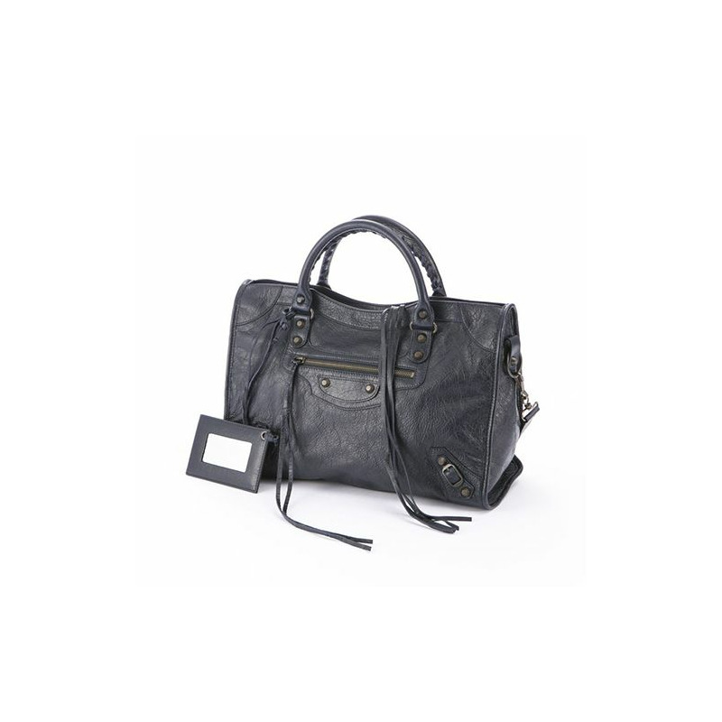 BALENCIAGA Motor City 小型灰銀手提包 431621 D94JN 1160-0