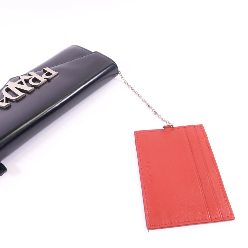 PRADA 牛皮皮革Spazzolato Long Wallet銀扣長錢包1MN037-4