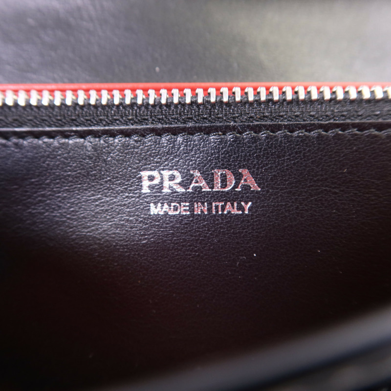 PRADA 牛皮皮革Spazzolato Long Wallet銀扣長錢包1MN037-7