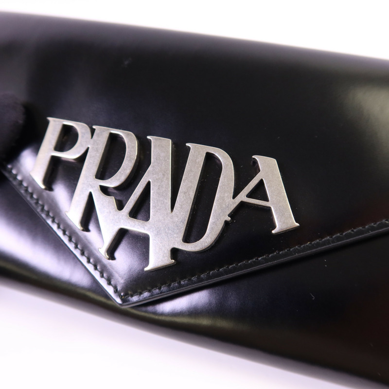 PRADA 牛皮皮革Spazzolato Long Wallet銀扣長錢包1MN037-10