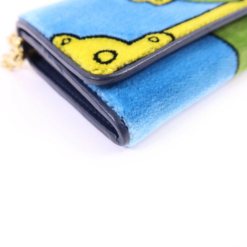 PRADA 天鵝絨Cahier Long Wallet金扣長錢包1MN019-10