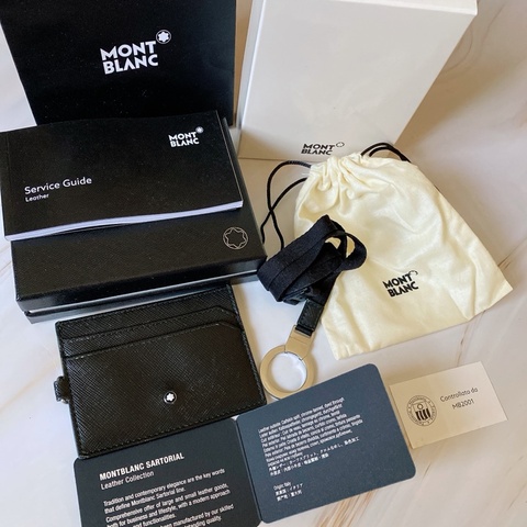 Montblanc萬寶龍識別證 Sartorial 匠心系列 Leather collection 黑色（附繩）