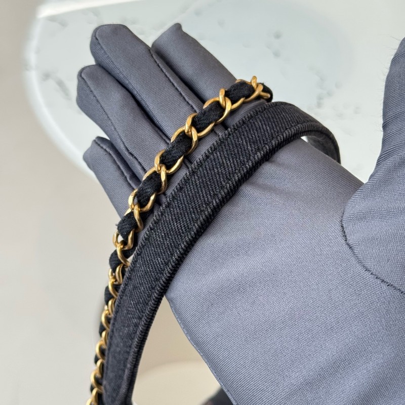 CHANEL 22P黑色塗鴉牛仔CF中號-4