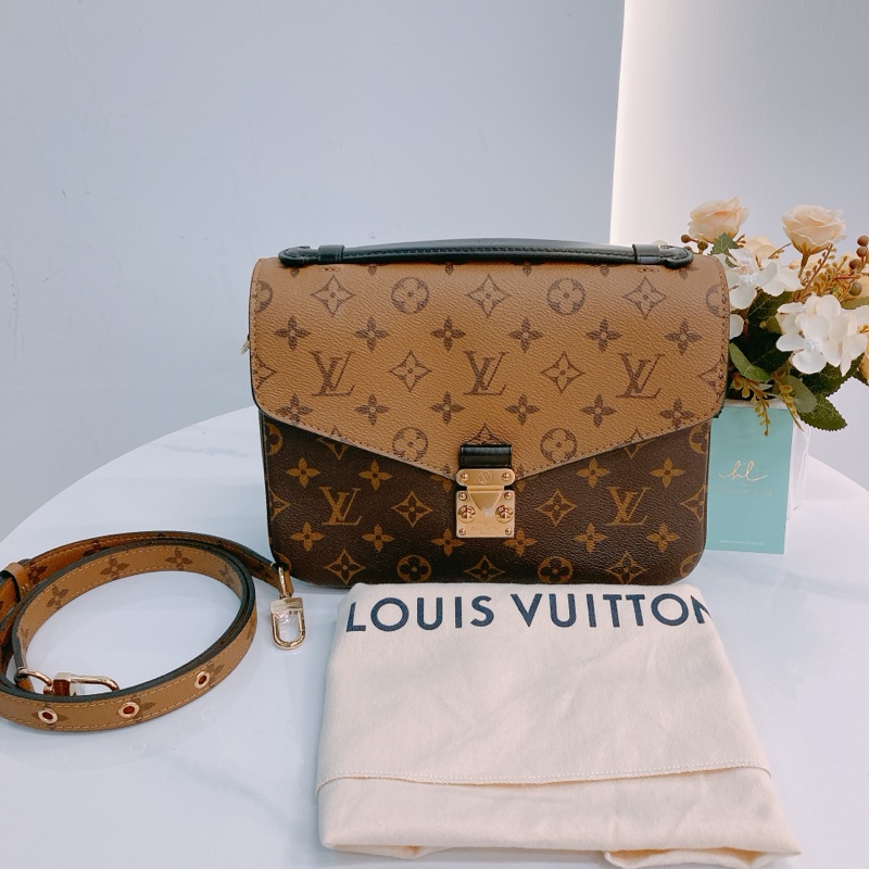 MS0407 LOUIS VUITTON 路易威登經典花紋中號郵差包包POCHETTE METIS BAG MM MONOGRAM REVERSE-10