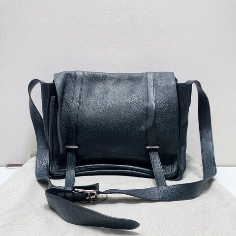 Hermes Steve中號深藍色tc皮 斜背包肩背包