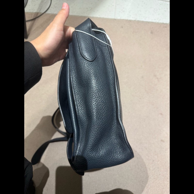 Hermes Steve中號深藍色tc皮 斜背包肩背包-10