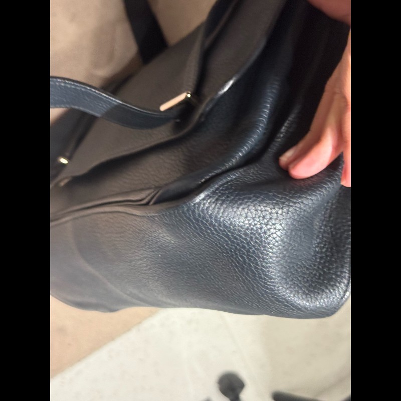 Hermes Steve中號深藍色tc皮 斜背包肩背包-14