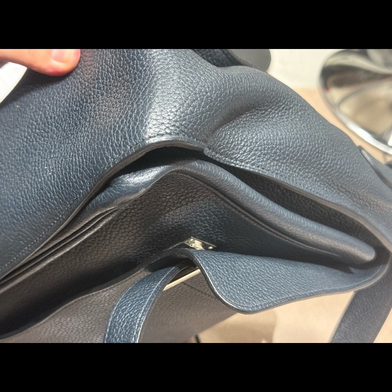 Hermes Steve中號深藍色tc皮 斜背包肩背包-16