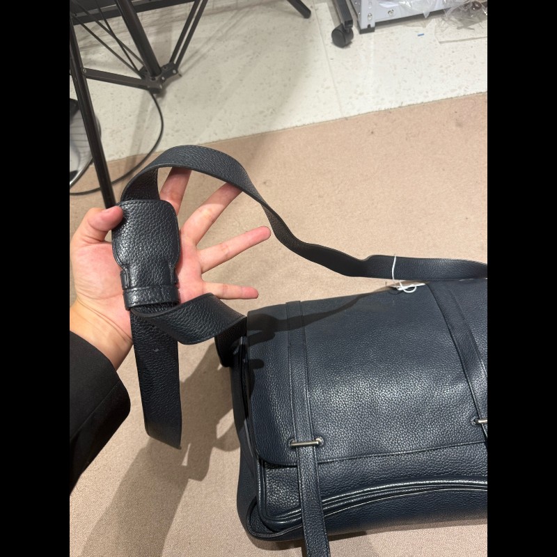 Hermes Steve中號深藍色tc皮 斜背包肩背包-19