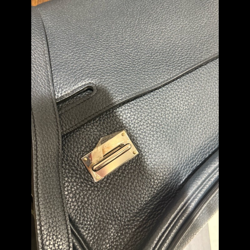 Hermes Steve中號深藍色tc皮 斜背包肩背包-22