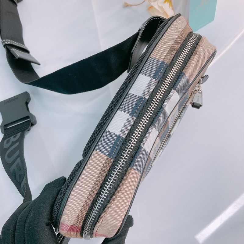 MS0408 BURBERRY 博柏利經典格仔紋腰包CHECK COTTON BUM BAG CANVAS-5