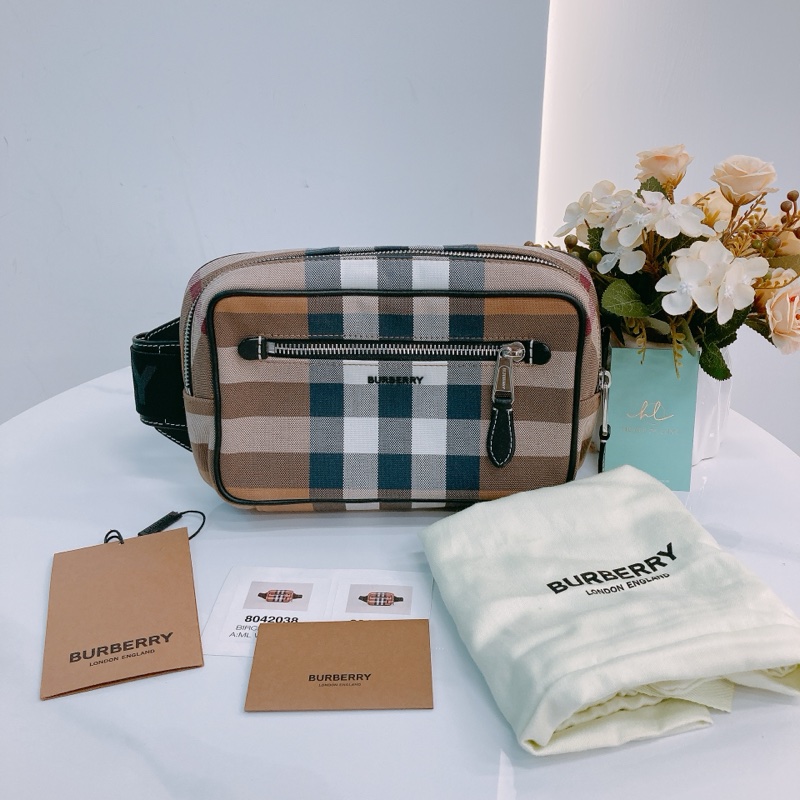 MS0408 BURBERRY 博柏利經典格仔紋腰包CHECK COTTON BUM BAG CANVAS-10