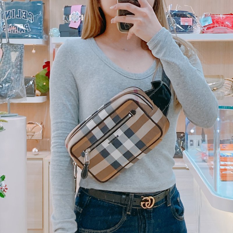 MS0408 BURBERRY 博柏利經典格仔紋腰包CHECK COTTON BUM BAG CANVAS-23