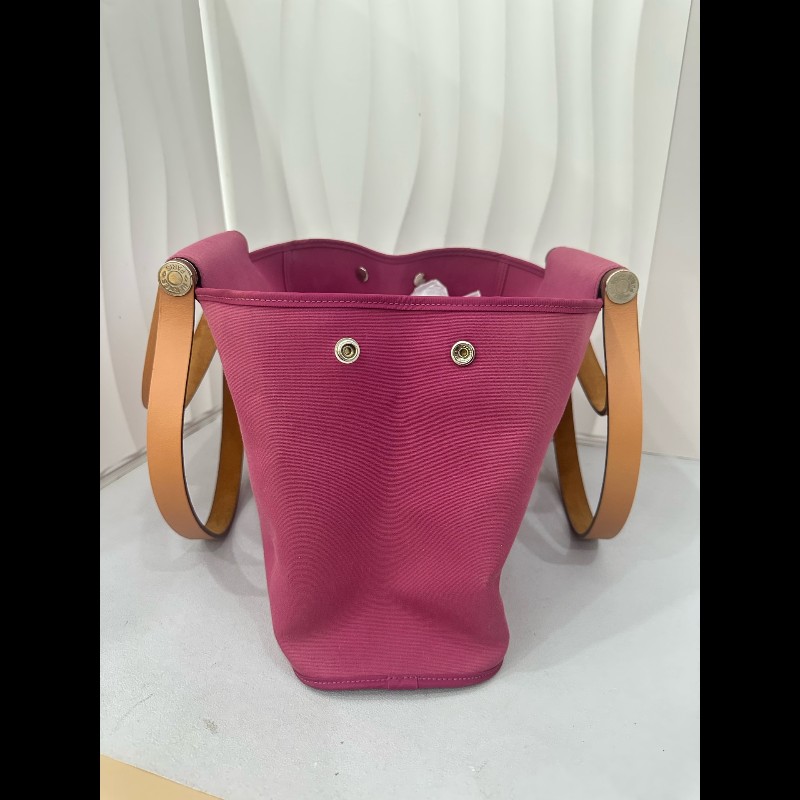 Hermes cabag 帆布包 手提單肩包 玫粉色-3