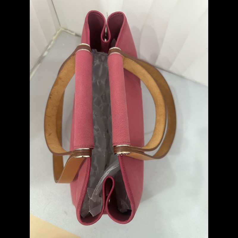 Hermes cabag 帆布包 手提單肩包 玫粉色-4