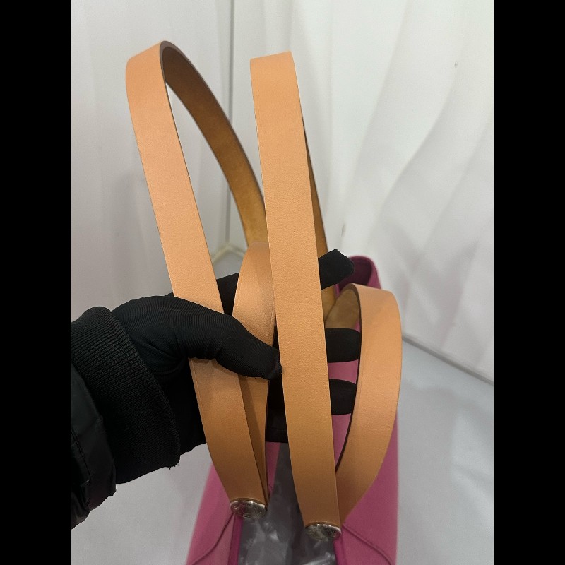 Hermes cabag 帆布包 手提單肩包 玫粉色-9