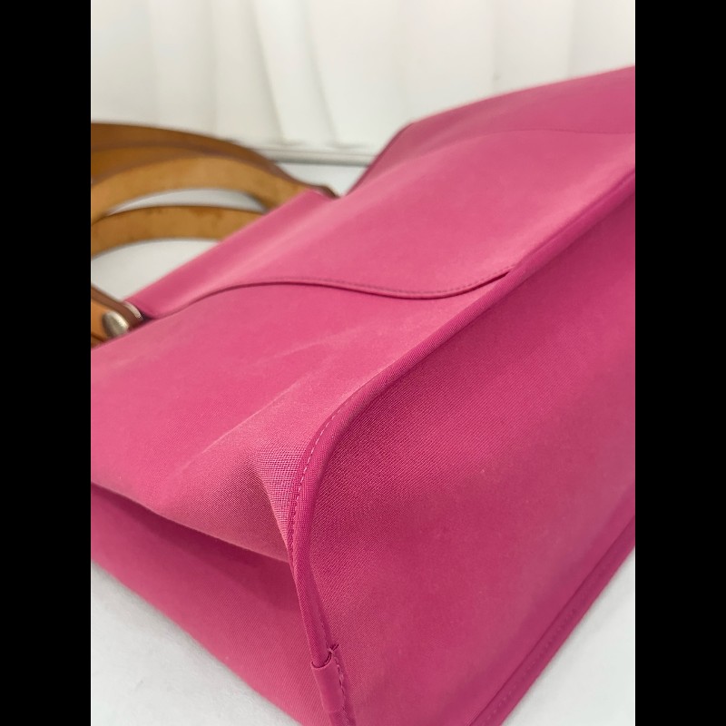 Hermes cabag 帆布包 手提單肩包 玫粉色-12