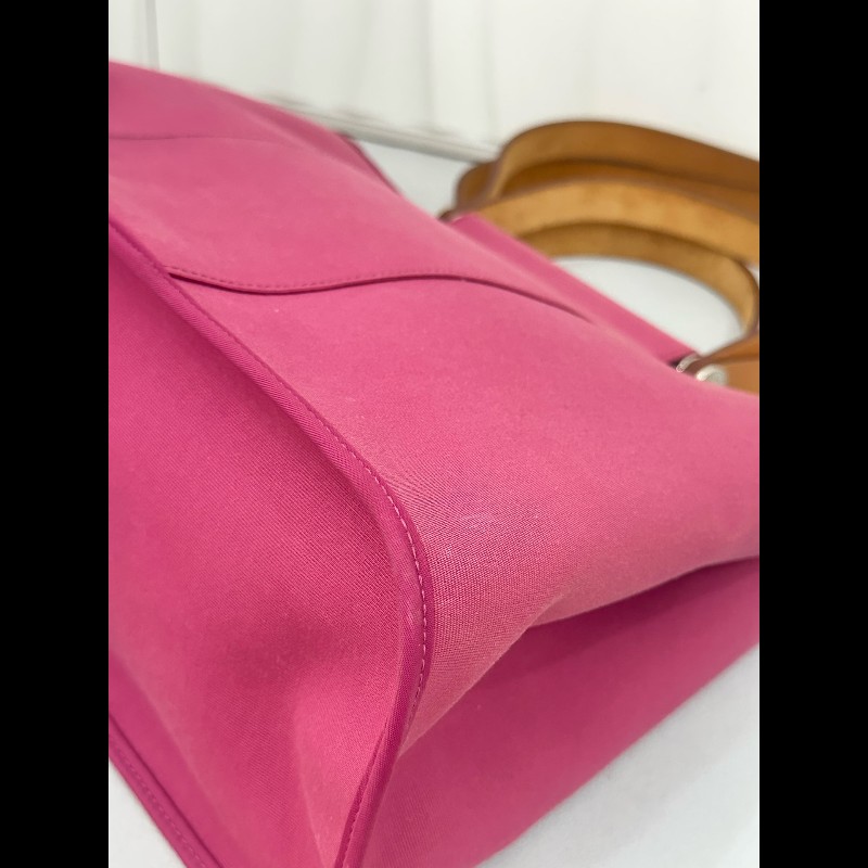 Hermes cabag 帆布包 手提單肩包 玫粉色-13